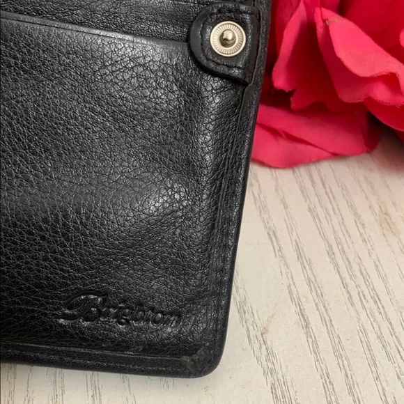 Brighton Leather Wallet Black with Silver Studded Design - Picture 4 of 11